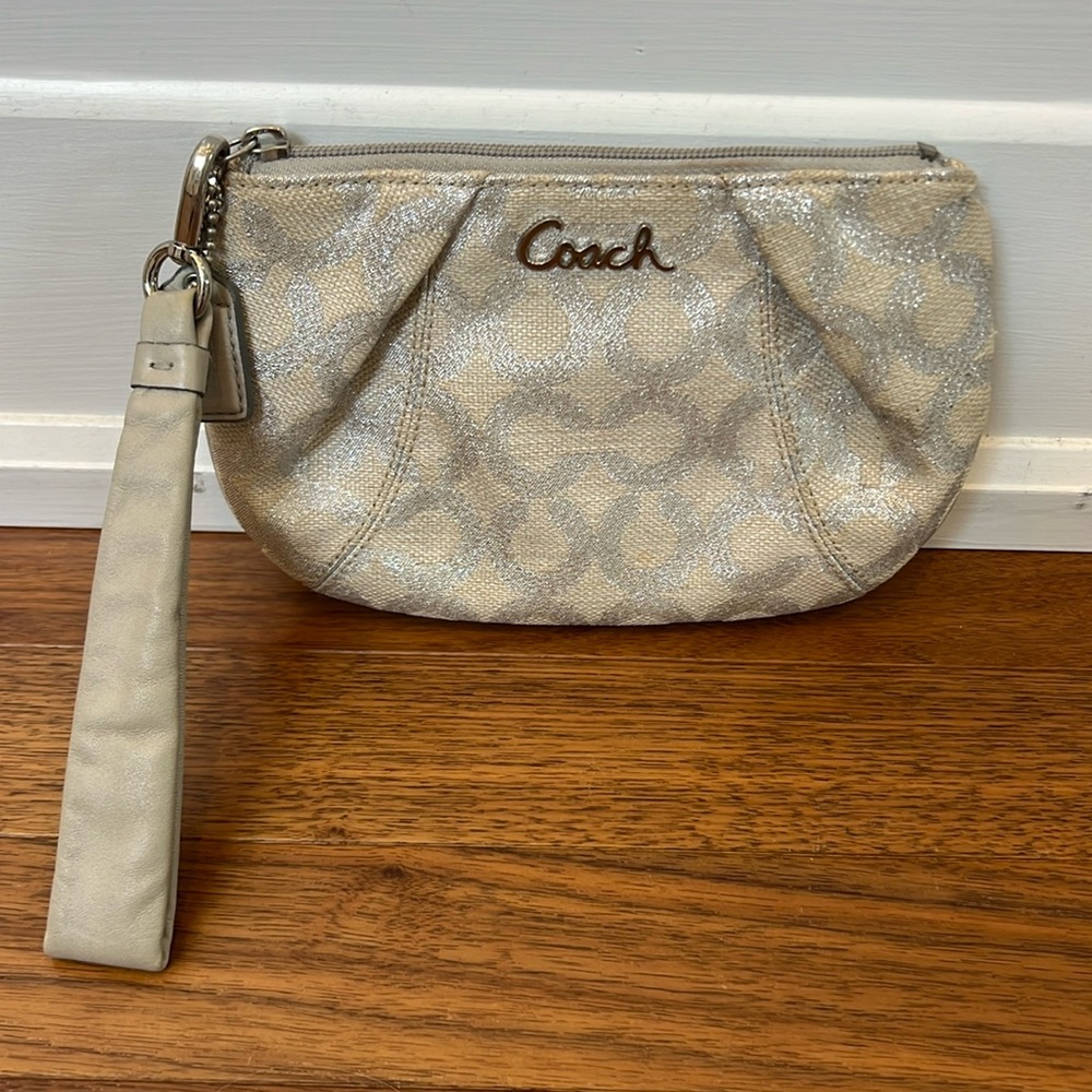 Silver Coach wristlet